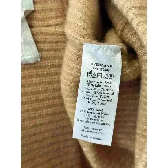 Everlane The Cozy Stretch Short Ribbed Knit Micro Shorts Carmel L wool yak soft - Picture 9 of 13